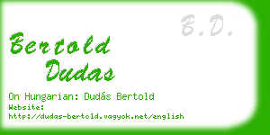 bertold dudas business card