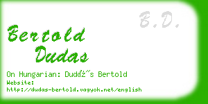 bertold dudas business card